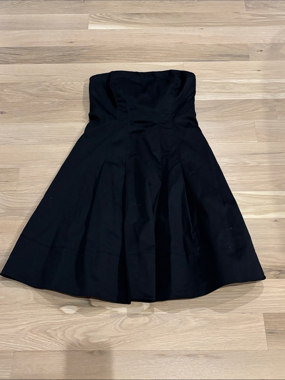 Express Strapless Black Fit & Flare Dress